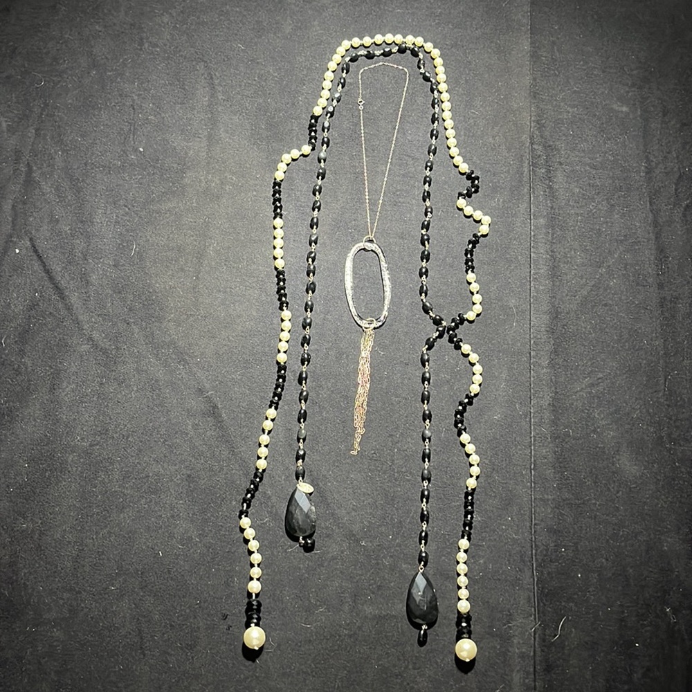 Set of 3necklaces Coco retro Black&white